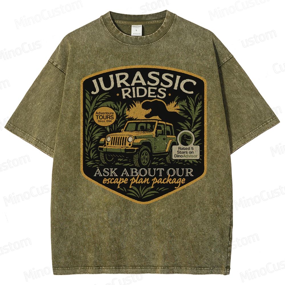 Jurassic Rides Geek Washed T-Shirt 
