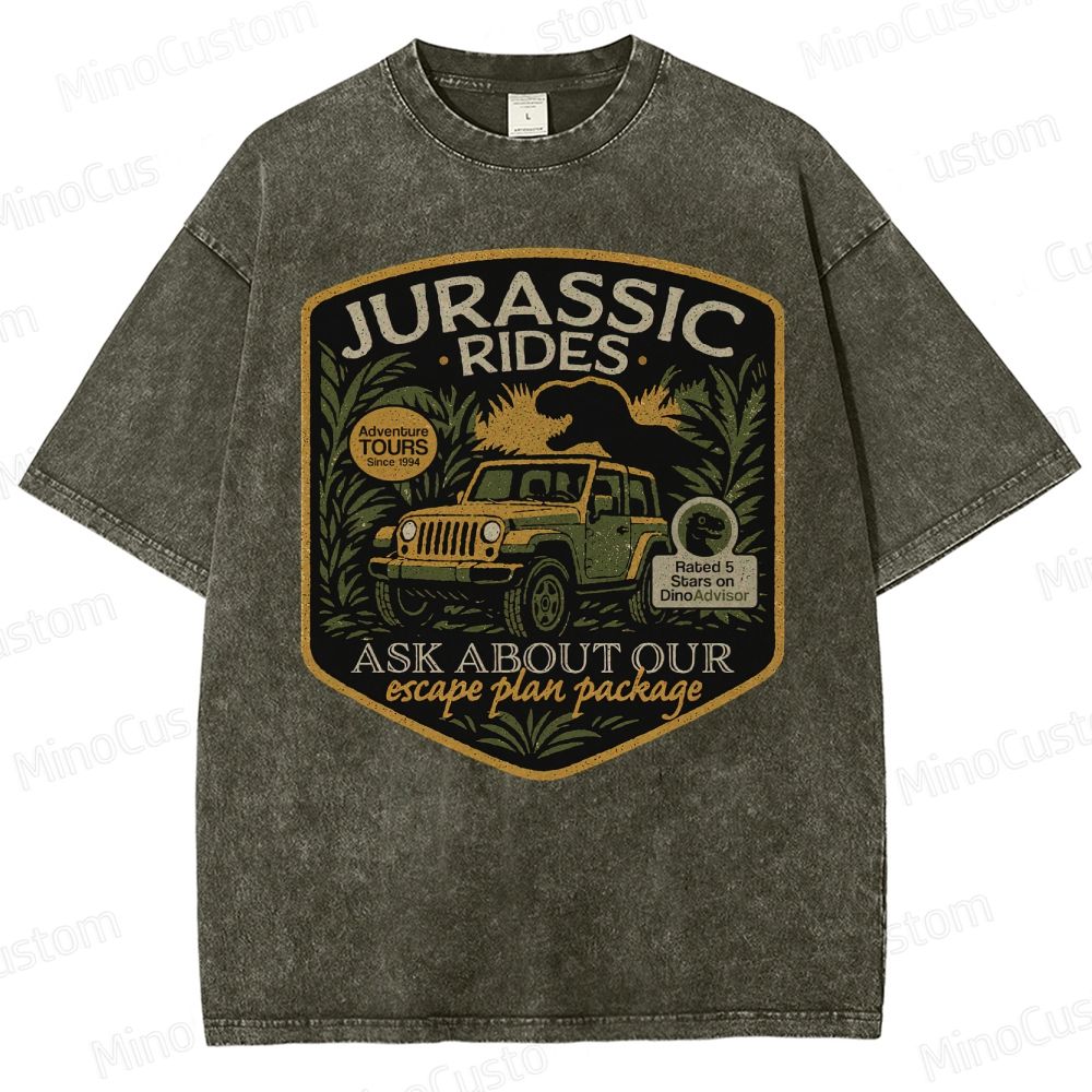 Jurassic Rides Geek Washed T-Shirt 