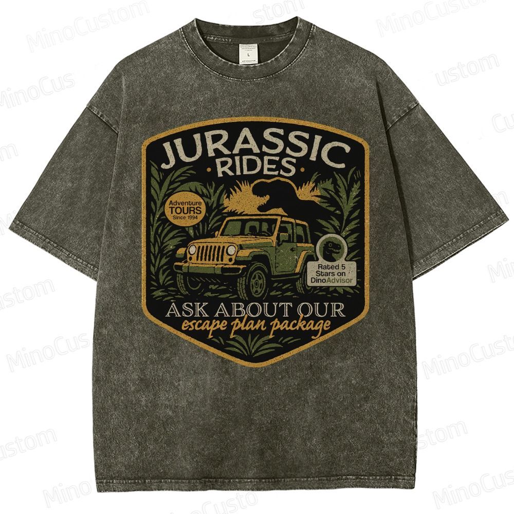 Jurassic Rides Geek Washed T-Shirt 