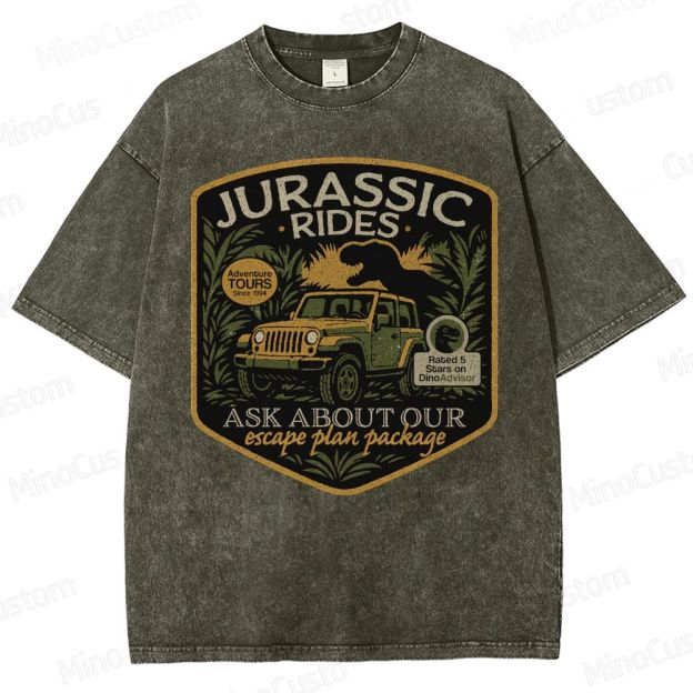 Jurassic Rides Geek Washed T-Shirt 