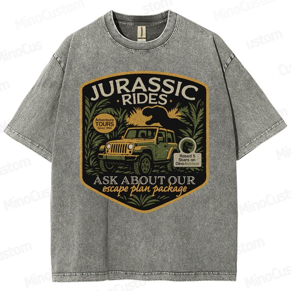 Jurassic Rides Geek Washed T-Shirt 