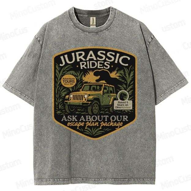 Jurassic Rides Geek Washed T-Shirt 