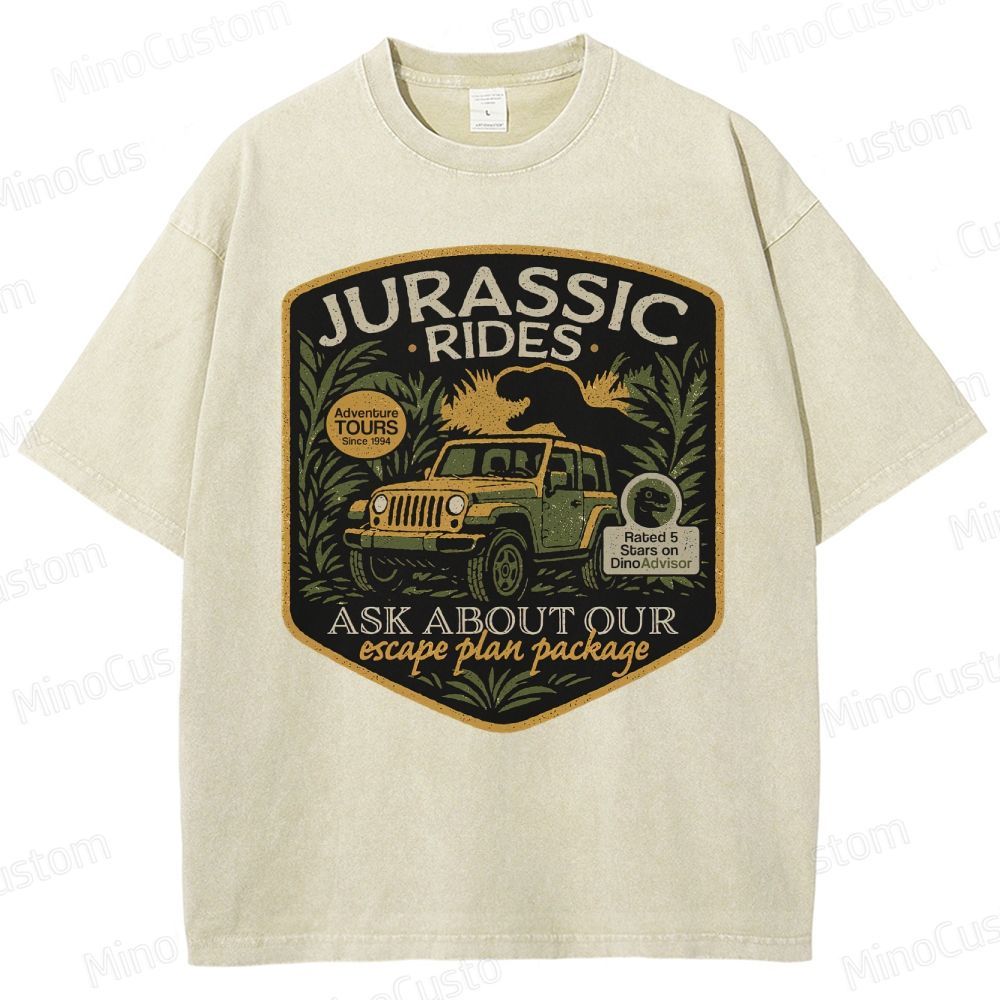 Jurassic Rides Geek Washed T-Shirt