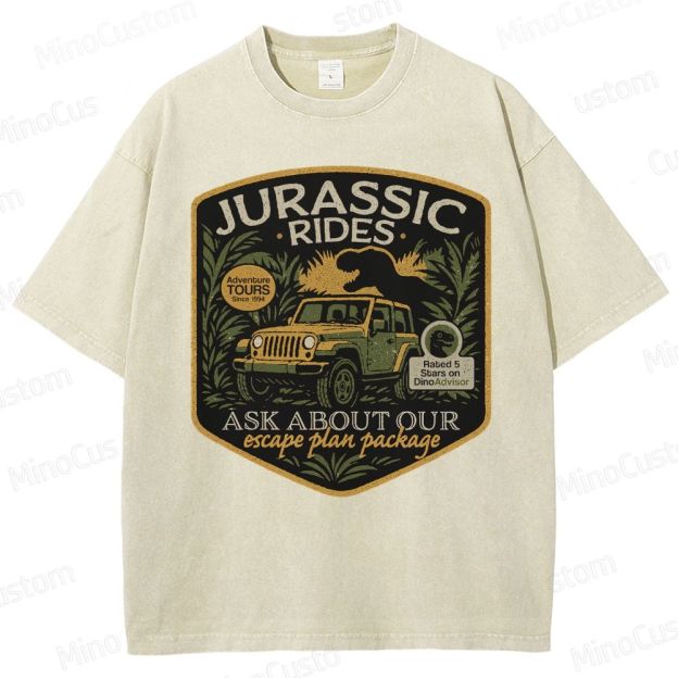 Jurassic Rides Geek Washed T-Shirt 