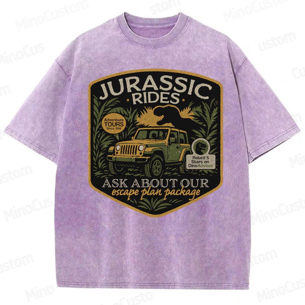 Jurassic Rides Geek Washed T-Shirt 