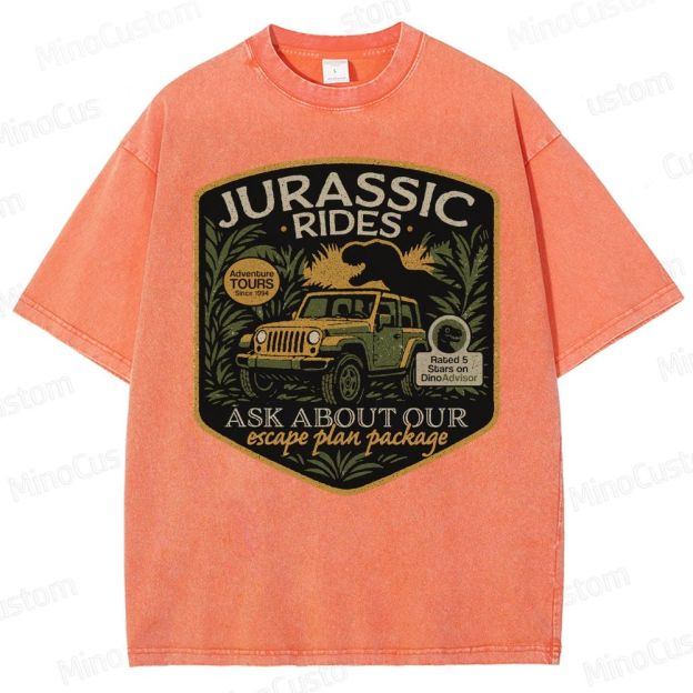 Jurassic Rides Geek Washed T-Shirt 