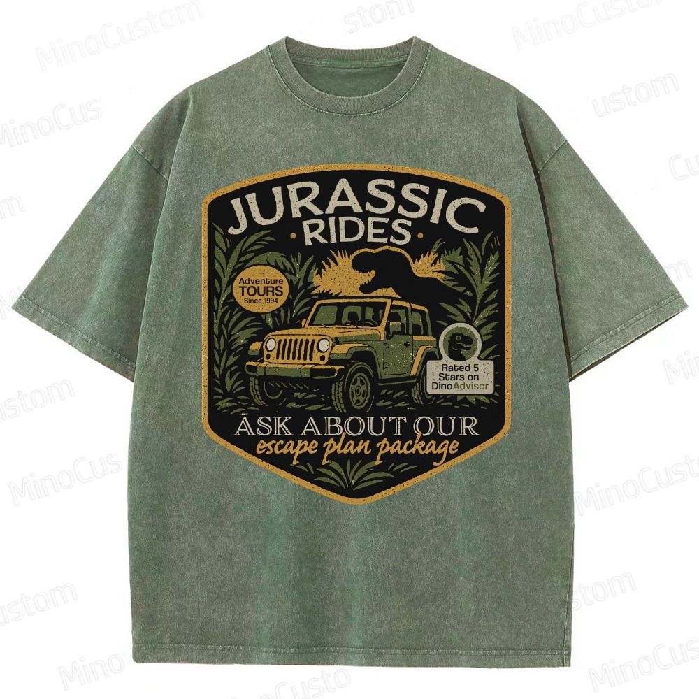 Jurassic Rides Geek Washed T-Shirt 