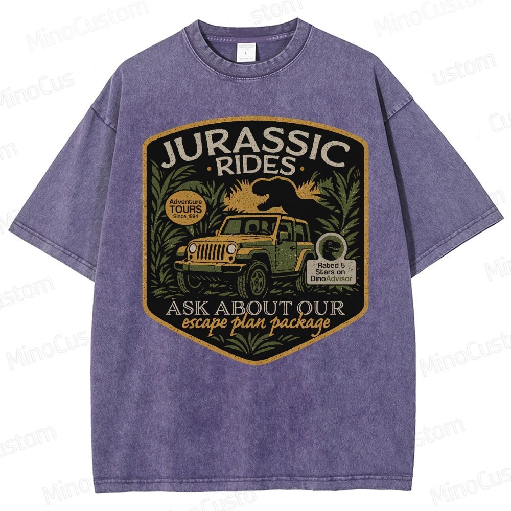 Jurassic Rides Geek Washed T-Shirt 
