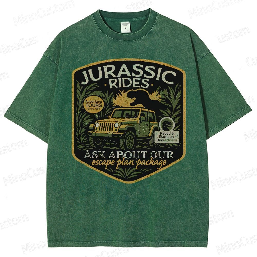 Jurassic Rides Geek Washed T-Shirt 
