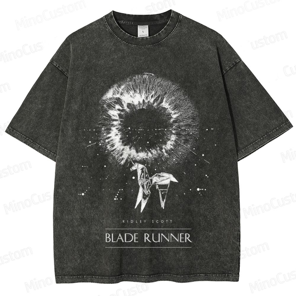 Vintage Blade Runner Unicorn Graphic Oversized Washed T - Shirt