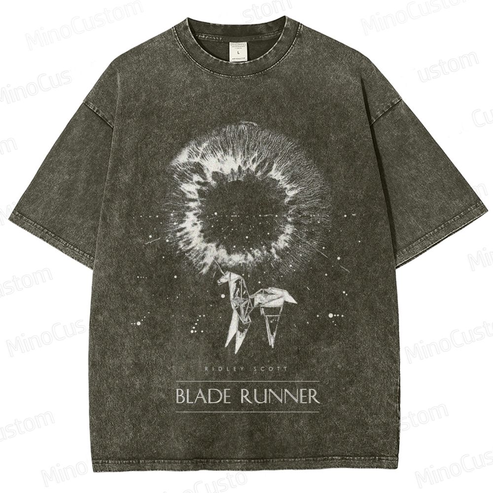 Vintage Blade Runner Unicorn Graphic Oversized Washed T - Shirt