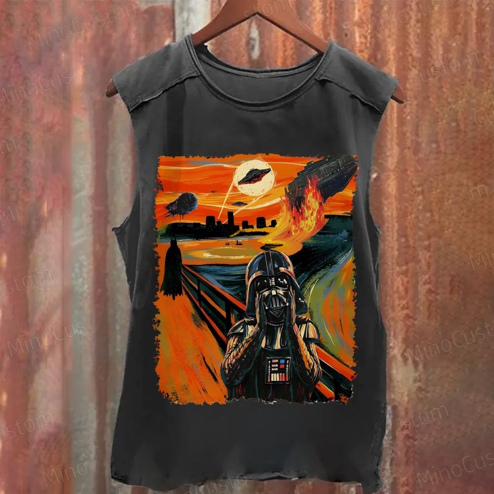 Star Wars Darth Vader Scream - Inspired Graphic Washed Tank Top