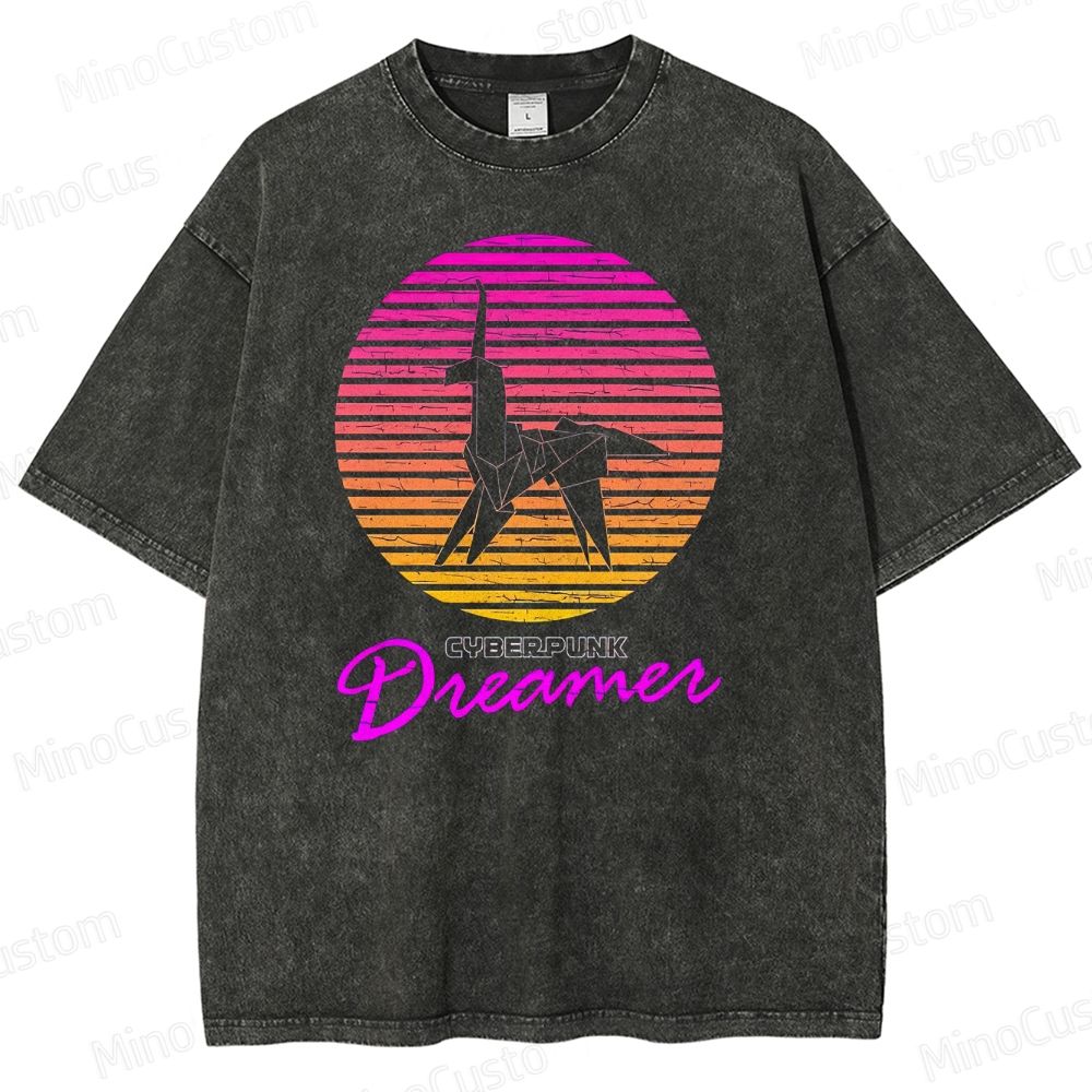 Blade Runner Cyberpunk Dreamer Washed T-Shirt