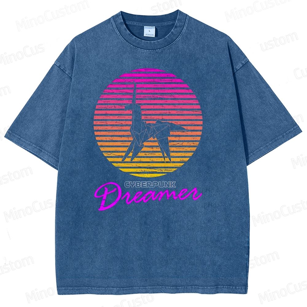  Blade Runner Cyberpunk Dreamer Washed T-Shirt