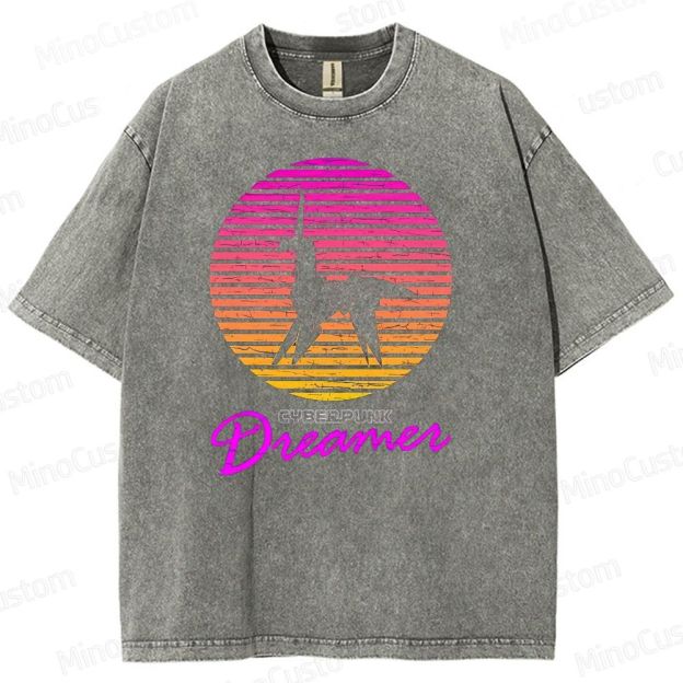  Blade Runner Cyberpunk Dreamer Washed T-Shirt