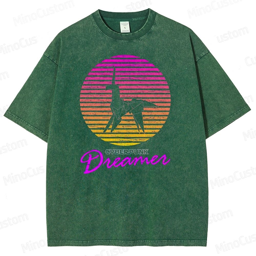  Blade Runner Cyberpunk Dreamer Washed T-Shirt