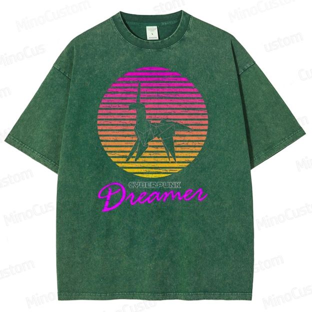  Blade Runner Cyberpunk Dreamer Washed T-Shirt