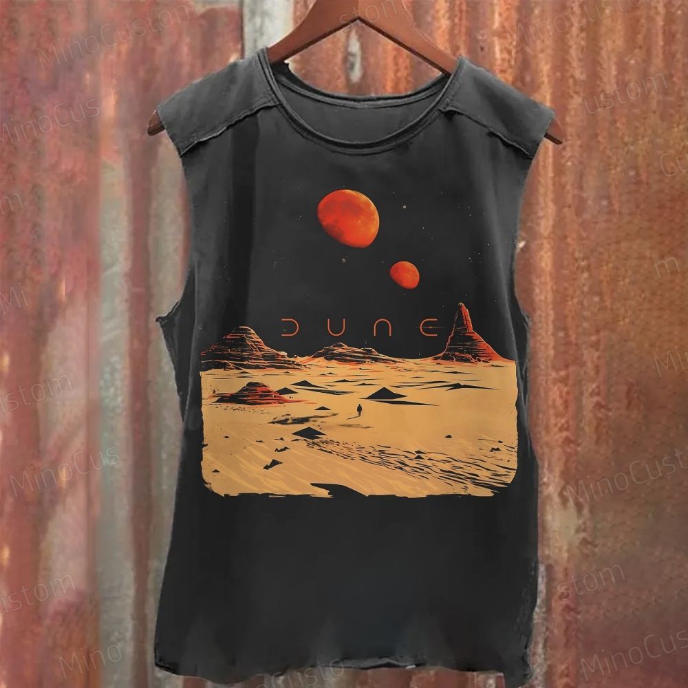 Dune Desert Landscape Graphic Washed Tank Top