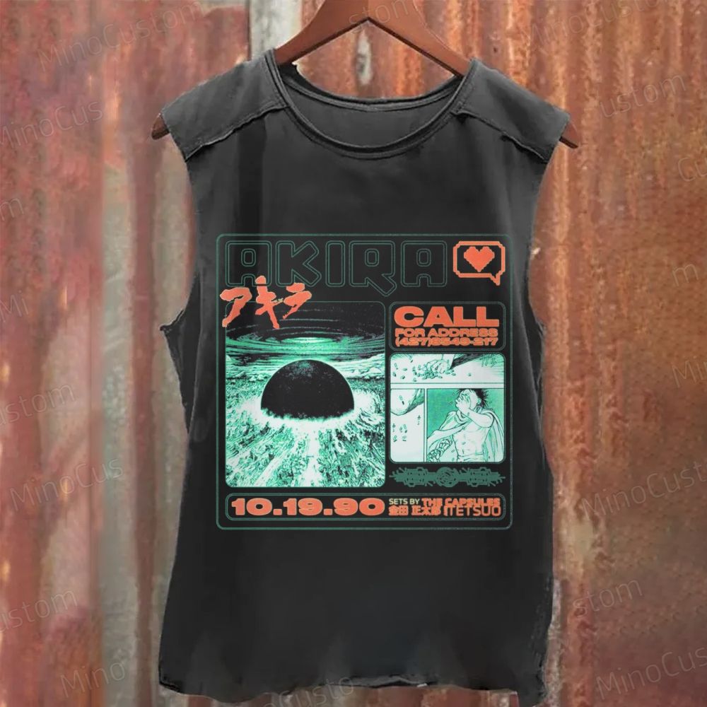 Akira Retro Anime Graphic Washed Tank Top