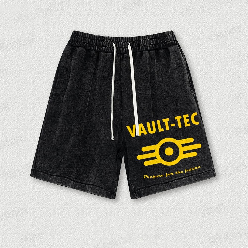 Fallout 4 Vault-Tec logo Essential Washed Vintage Shorts