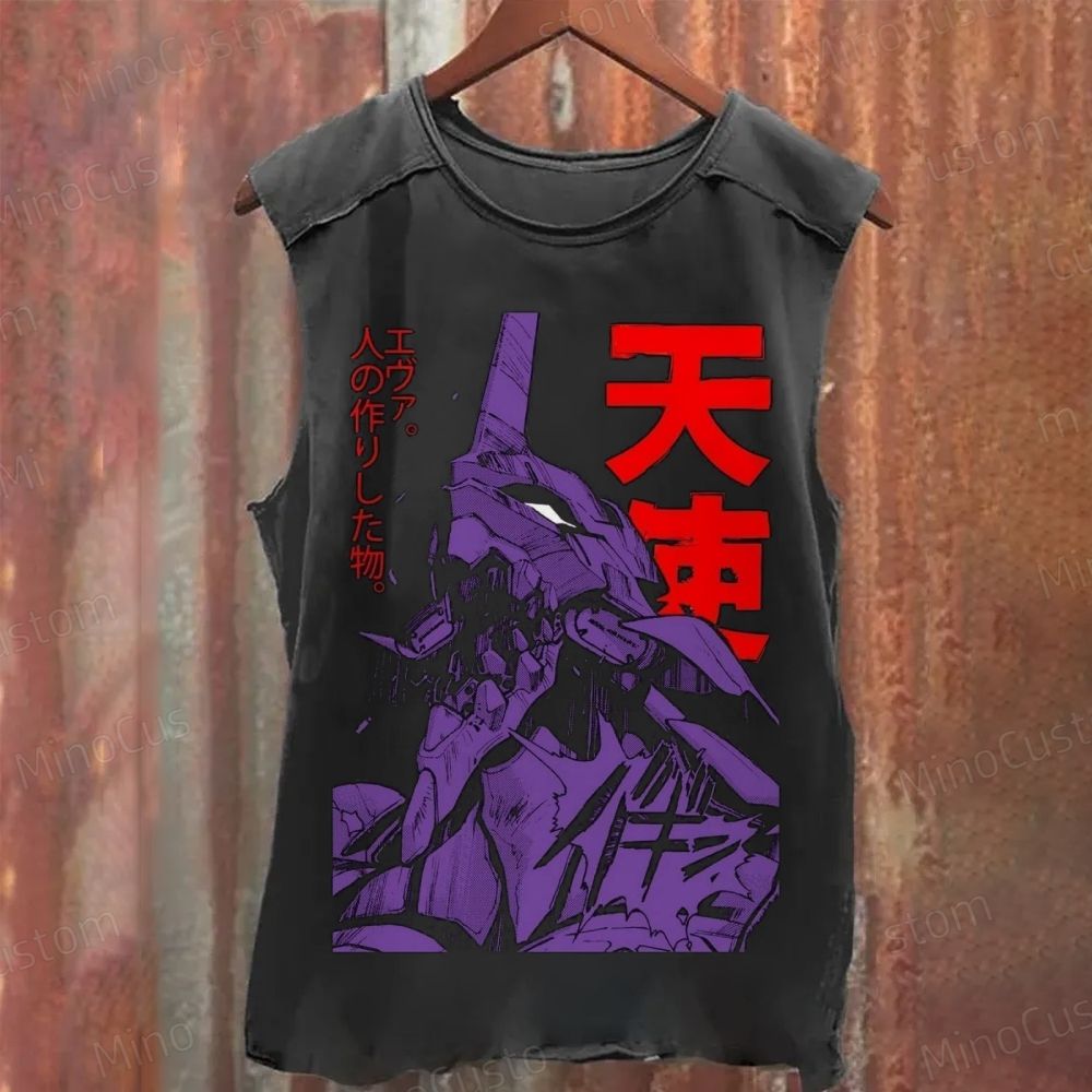 Neon Genesis Evangelion Angel Graphic Washed Tank Top