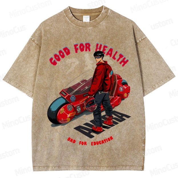 Akira Anime Graphic Washed T - Shirt