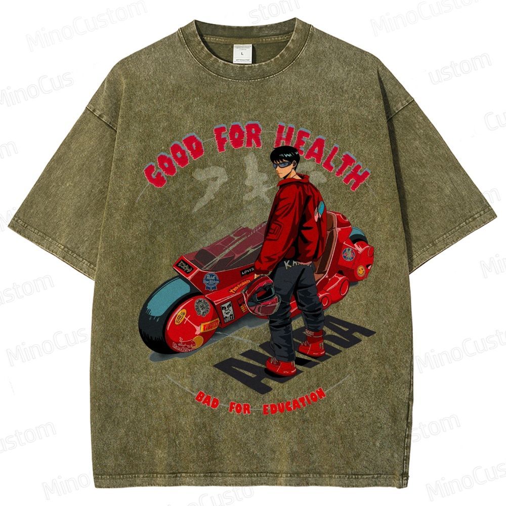 Akira Anime Graphic Washed T - Shirt