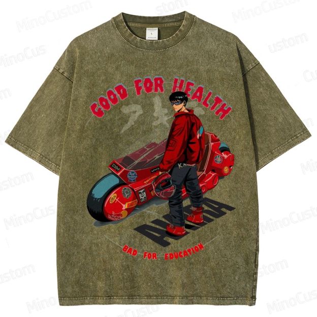 Akira Anime Graphic Washed T - Shirt