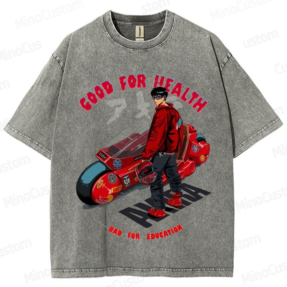 Akira Anime Graphic Washed T - Shirt