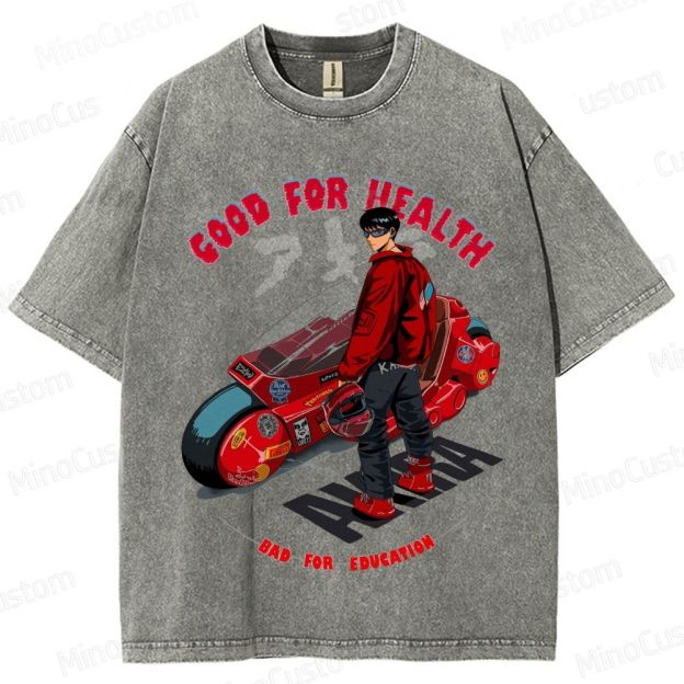 Akira Anime Graphic Washed T - Shirt