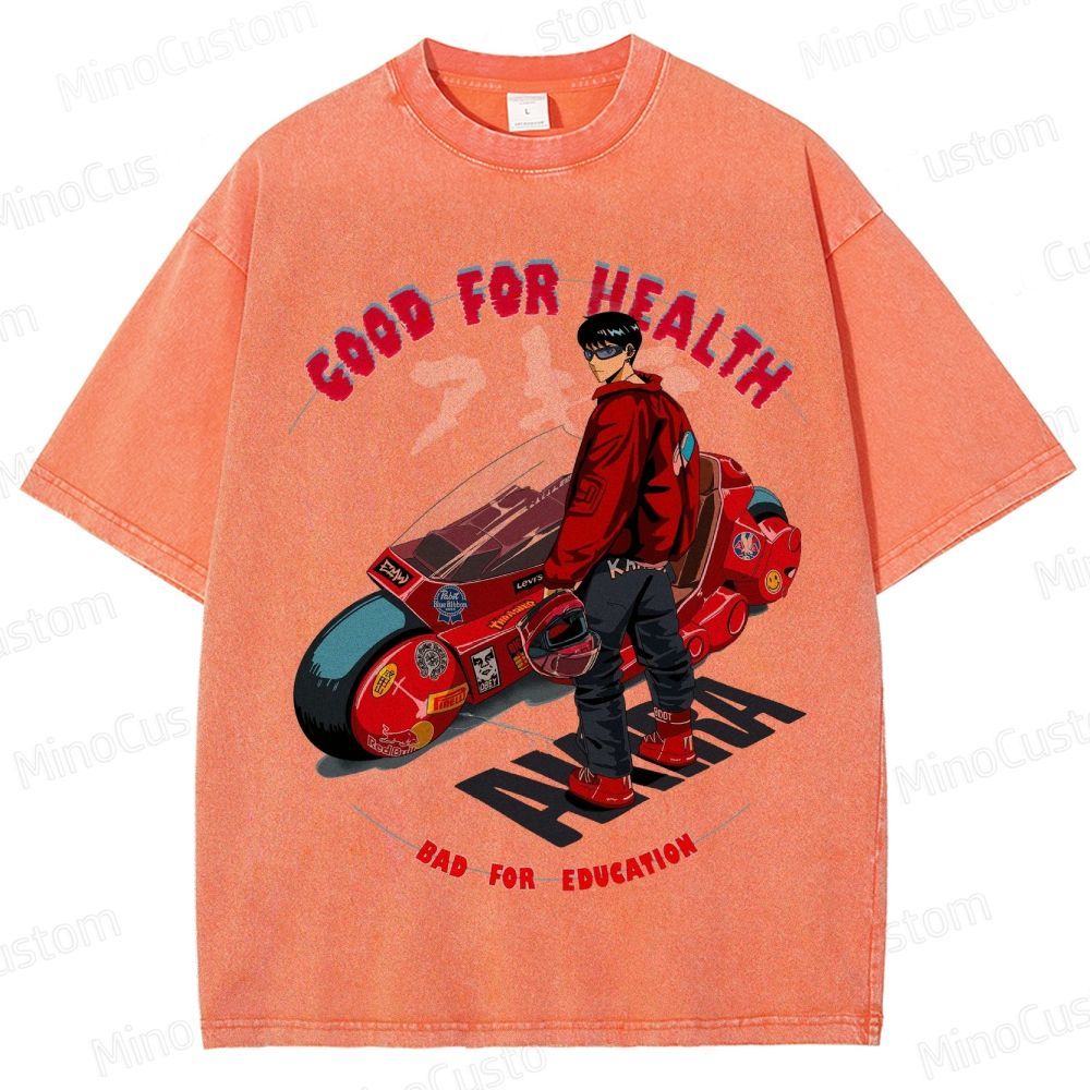 Akira Anime Graphic Washed T - Shirt