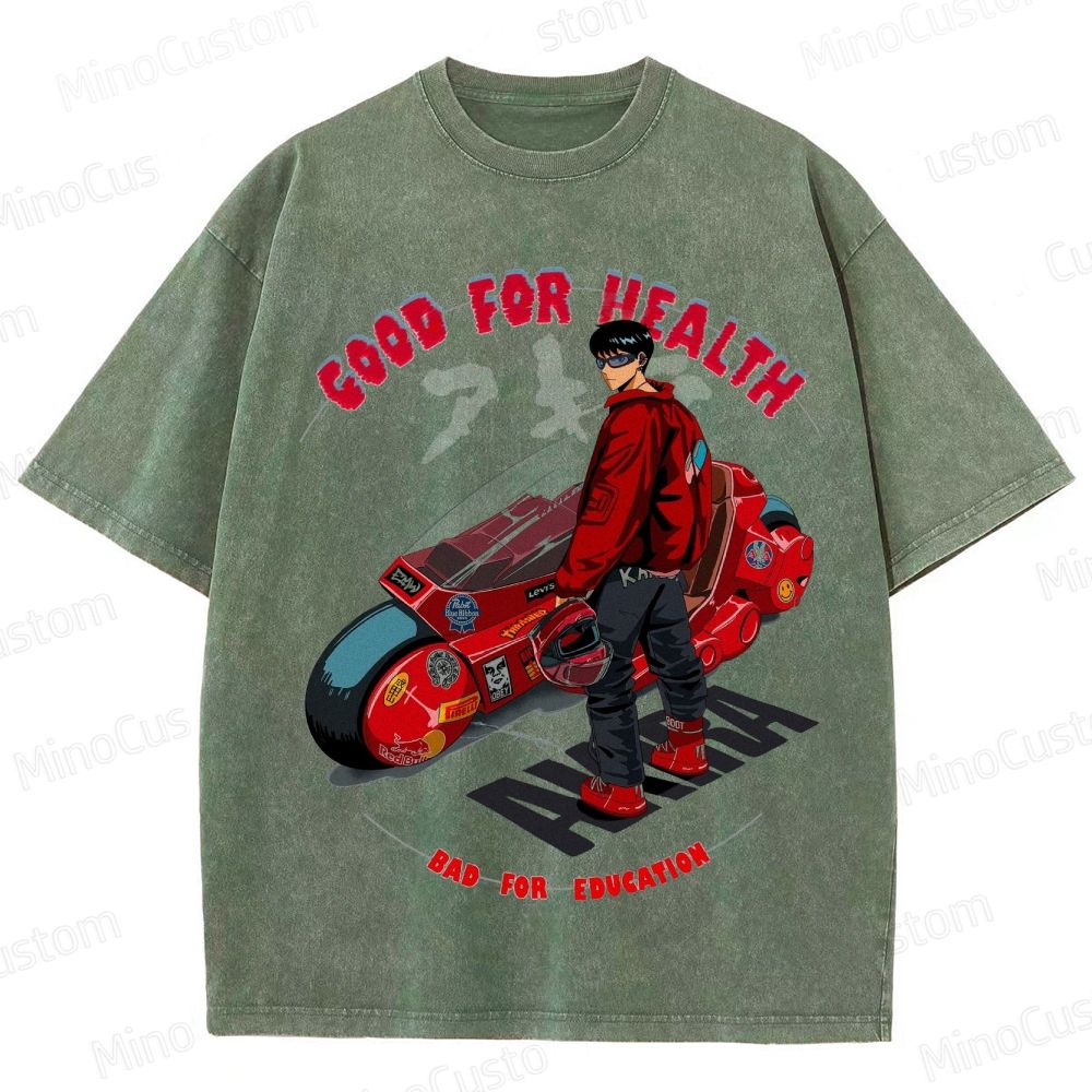 Akira Anime Graphic Washed T - Shirt