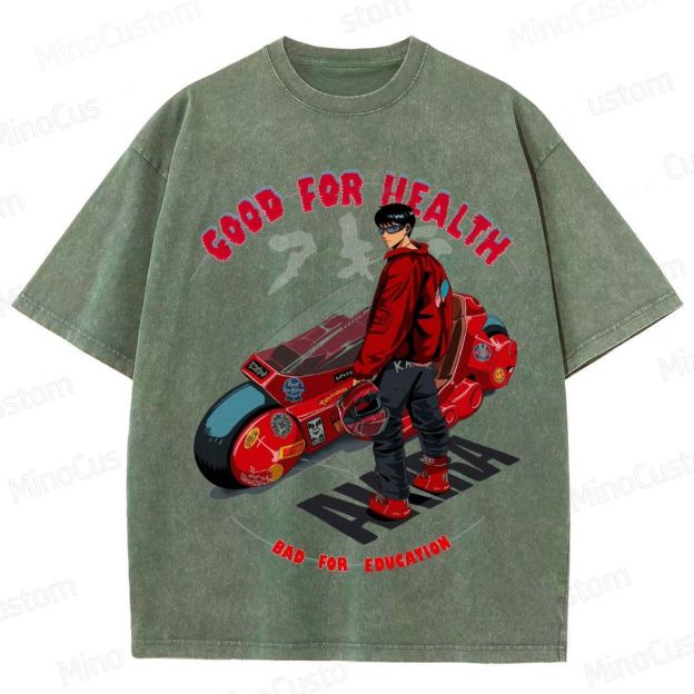 Akira Anime Graphic Washed T - Shirt