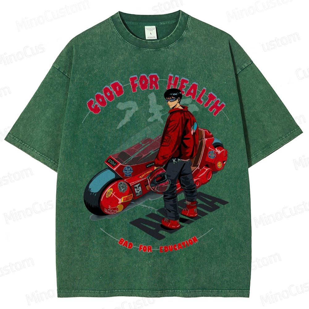 Akira Anime Graphic Washed T - Shirt