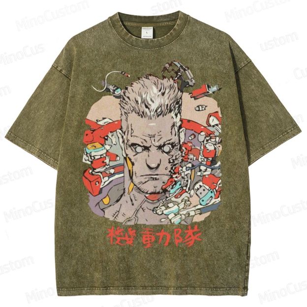 Ghost in the Shell Batou - Inspired Washed T - Shirt