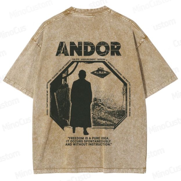 Star Wars Andor Double - Sided Graphic Washed T - Shirt