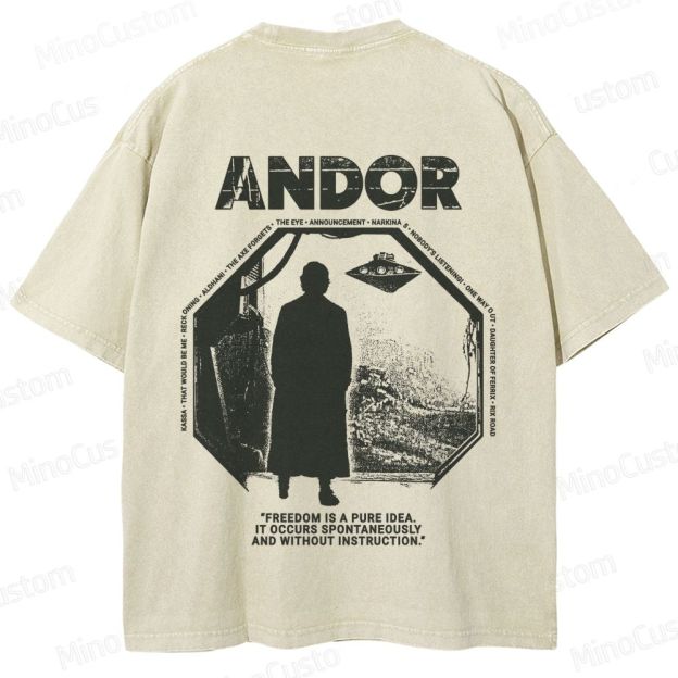 Star Wars Andor Double - Sided Graphic Washed T - Shirt