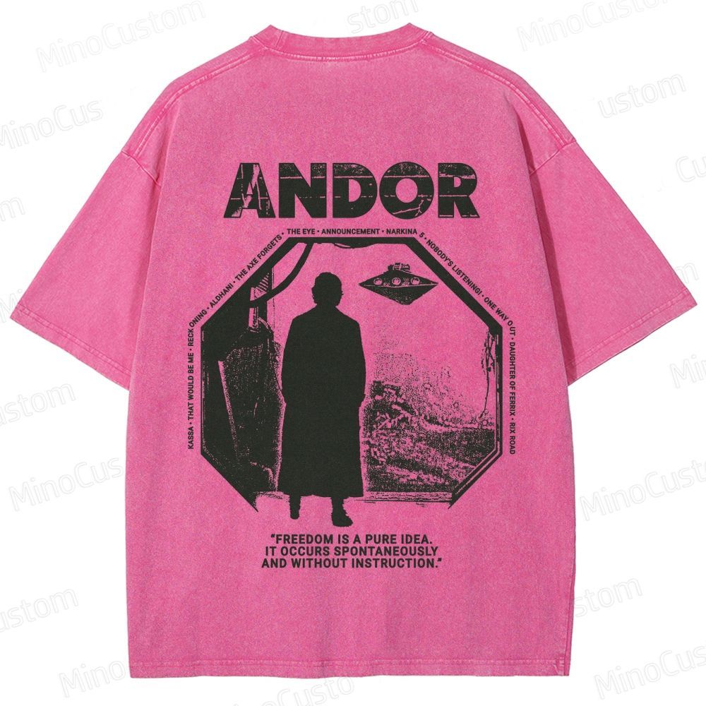 Star Wars Andor Double - Sided Graphic Washed T - Shirt