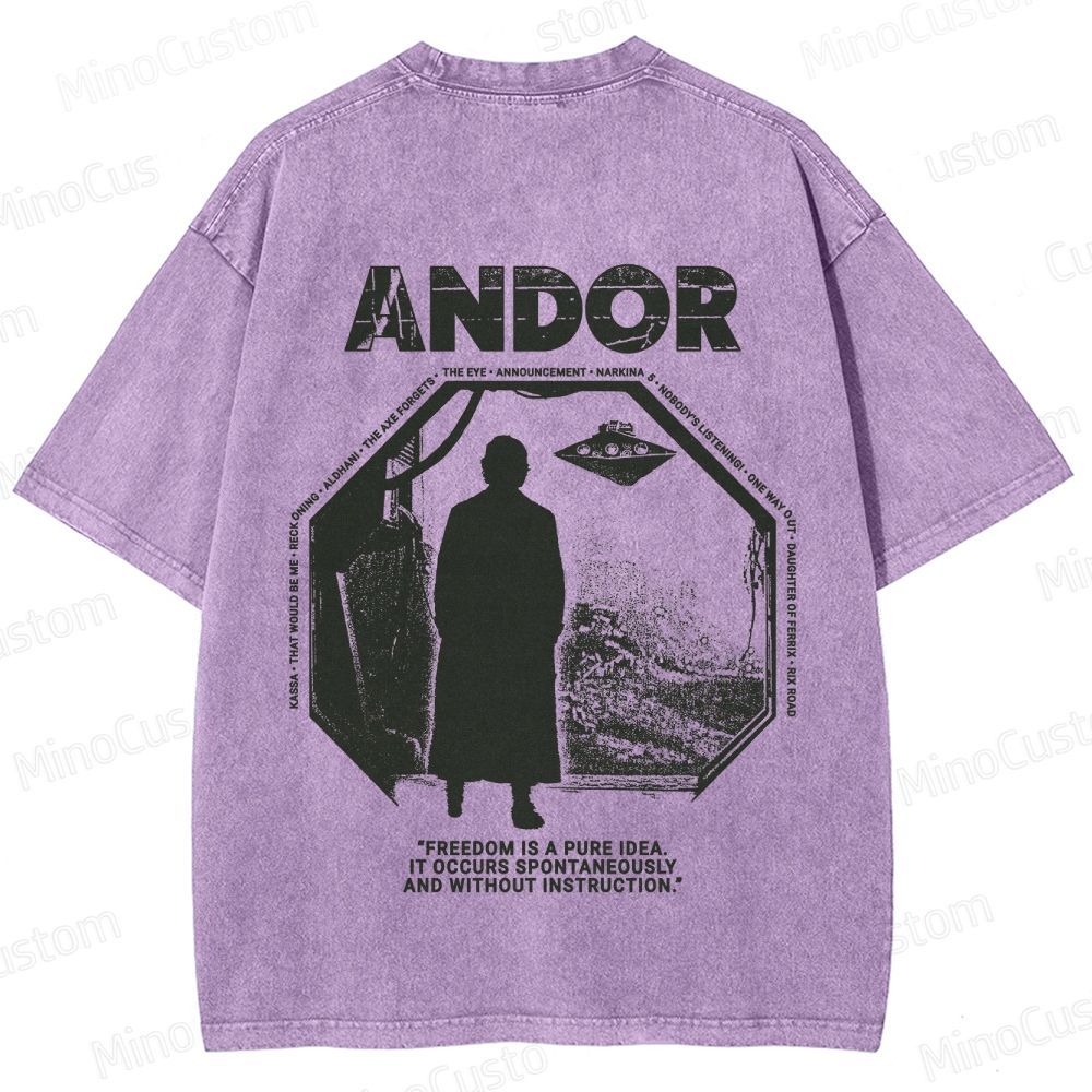 Star Wars Andor Double - Sided Graphic Washed T - Shirt