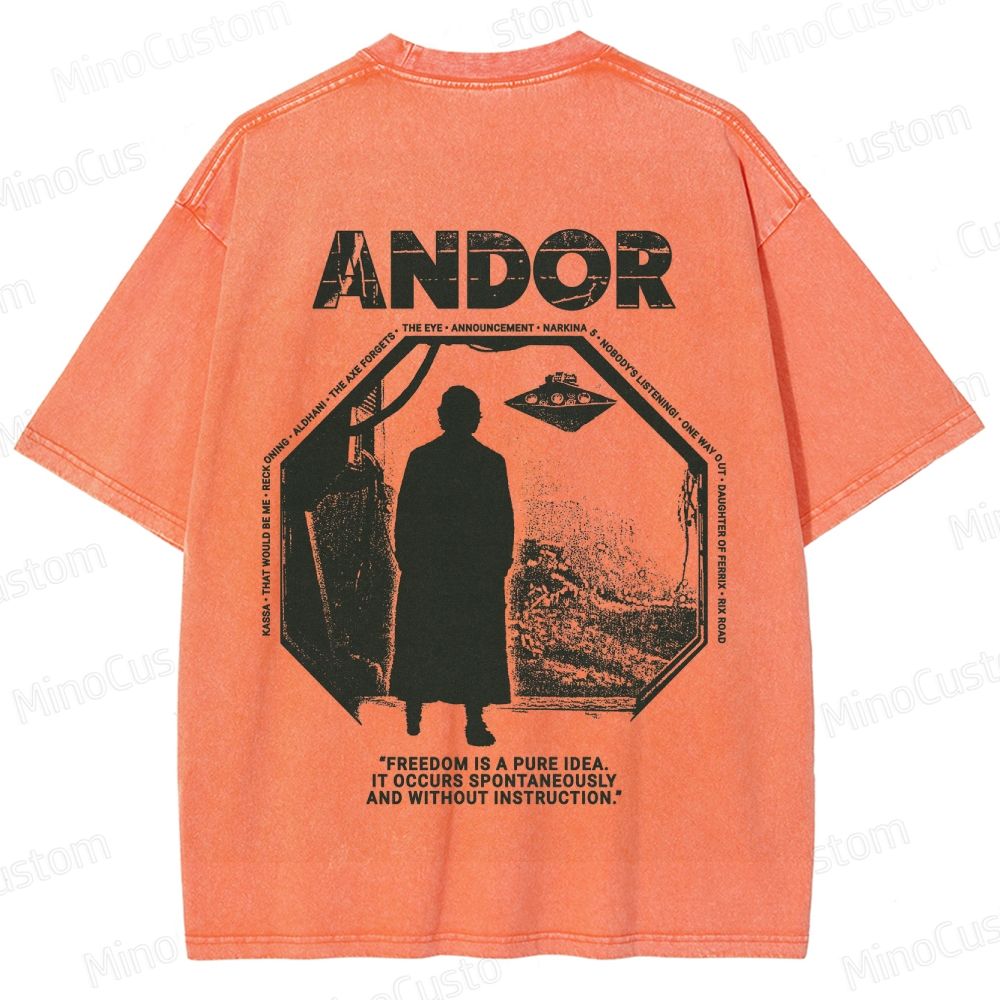 Star Wars Andor Double - Sided Graphic Washed T - Shirt