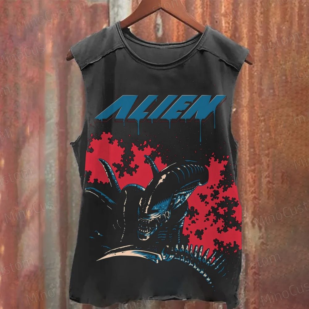 Alien Movie Graphic Washed Tank Top