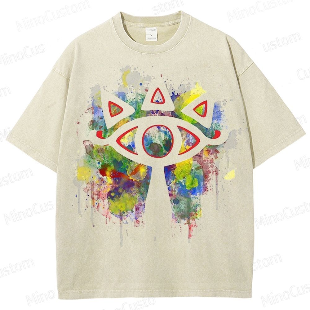 Zelda Sheikah Eye Watercolor Washed T - Shirt