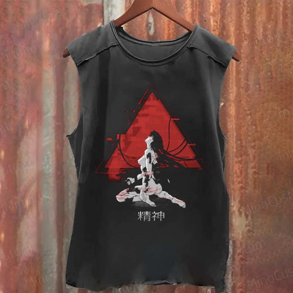 Anime Cyberpunk Graphic Washed Tank Top