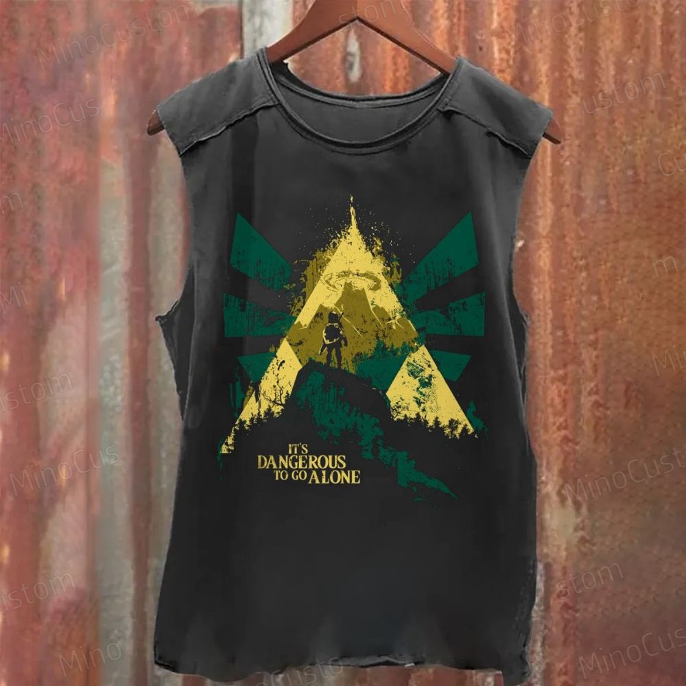 The Legend of Zelda "It's Dangerous to Go Alone" Washed Tank Top