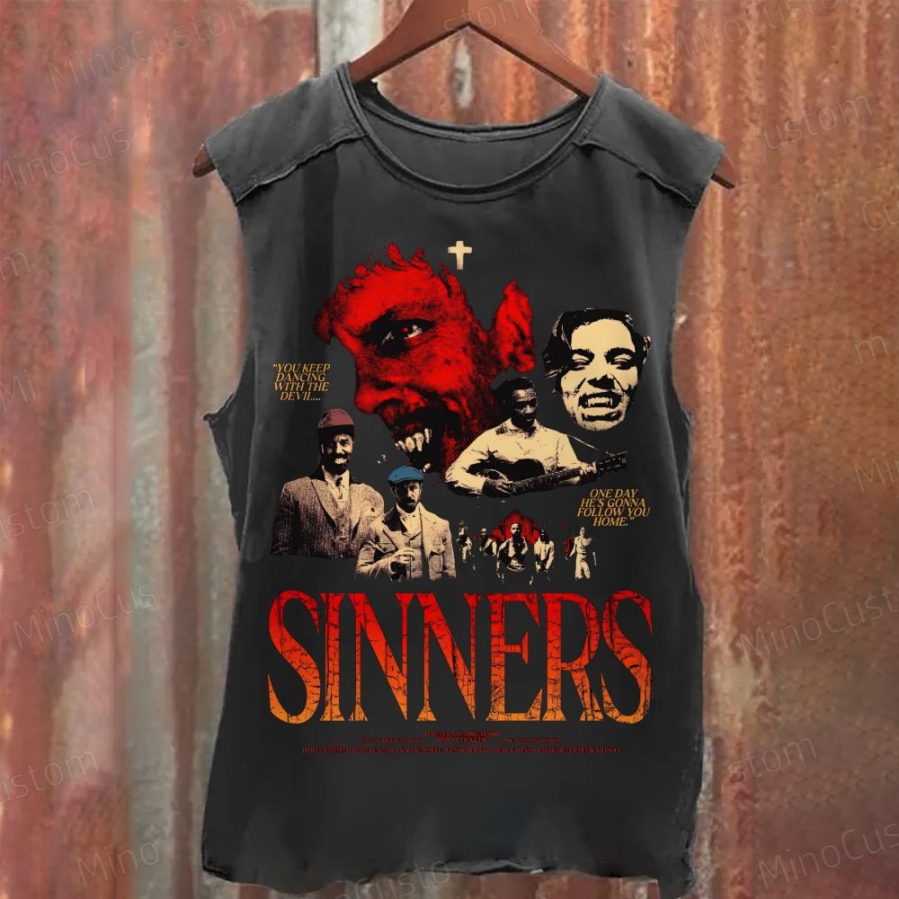 Sinners Movie Poster Washed Tank Top