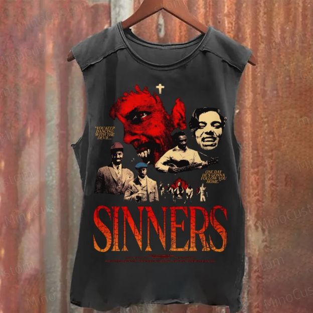 Sinners Movie Poster Washed Tank Top