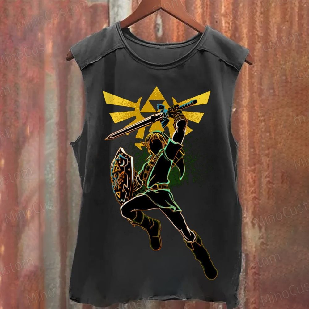 Legend of Zelda Link Action Washed Tank Top