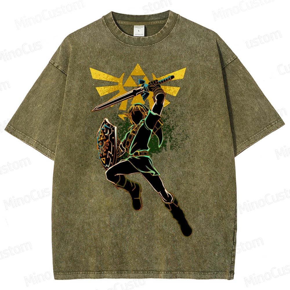 Legend of Zelda Link Action Washed T-Shirt 