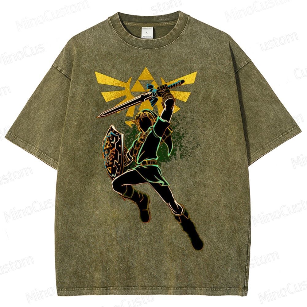 Legend of Zelda Link Action Washed T-Shirt 
