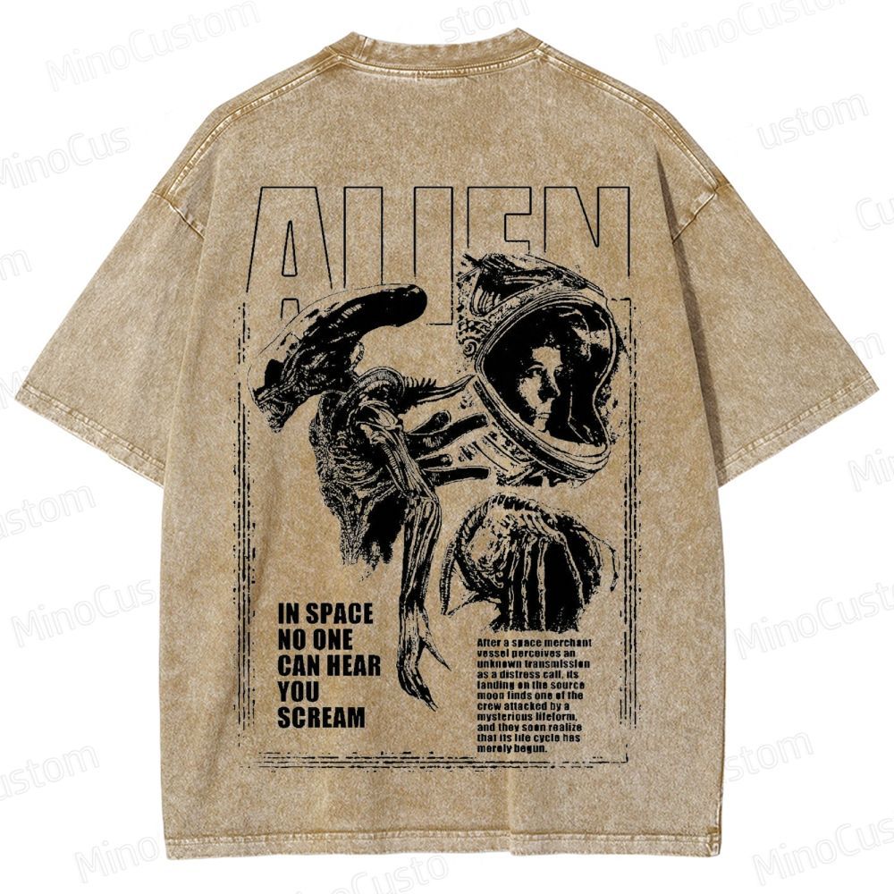 Alien Movie Vintage Washed T - Shirt 